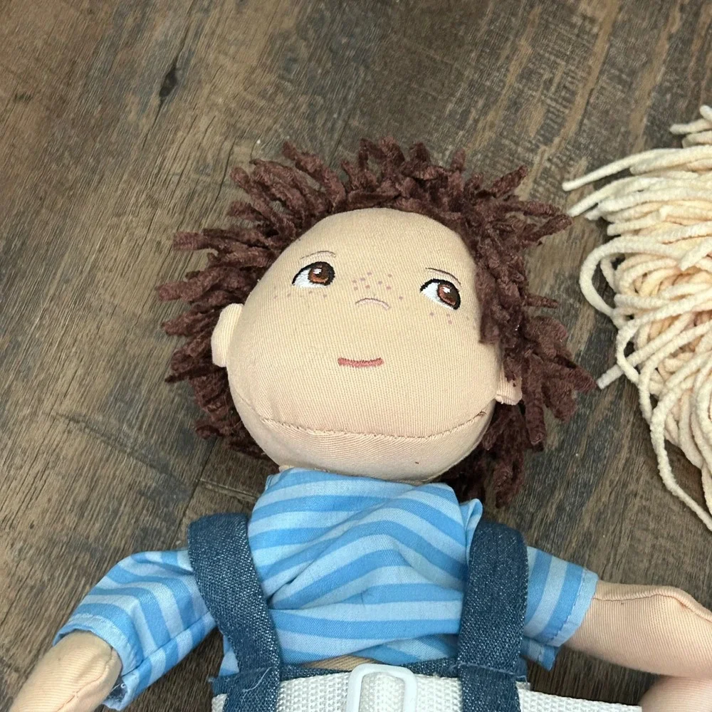 HABA Soft Fabric Dolls‎ Lot of 2 Cassie and Graham 12 Inch Overalls Freckles